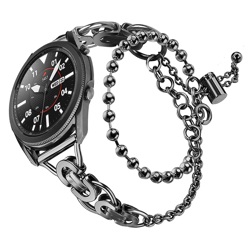 For Samsung Galaxy Watch4 Active 40mm 44mm Watch4 Classic 46mm 42mm Dual Circle Hollow Out Bead Decor Watch Band Stainless Steel Bracelet Wristband Strap For Samsung Galaxy Watch4 Active 40mm 44mm Watch4 Classic 46mm 42mm Dual Circle Hollow Out Bead Decor Watch Band Stainless Steel Bracelet Wristband Strap